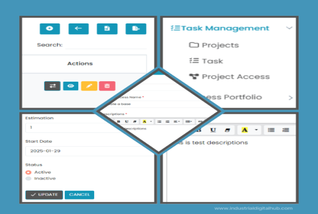 Industrial Digital Hub – Manage Projects & Track Progress